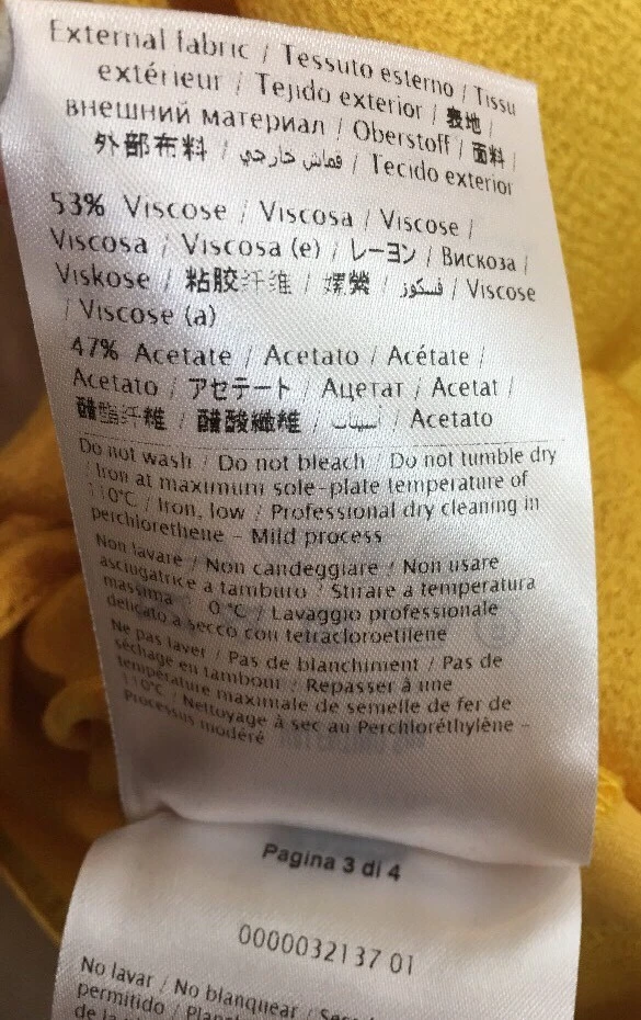 Abito Valentino giallo brillante senza maniche raso taglio completo taglia 2