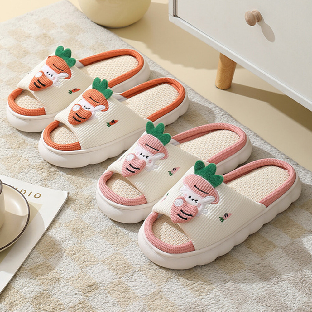 APL Carine calde ciabatte coniglio comode da interno in lino pantofole lino per uomo donna