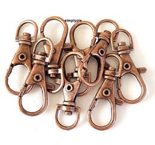 Large Antiqued Copper Swivel Lobster Clasps 8 Clips