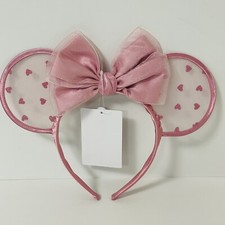Cerchietto orecchie Disney Minnie rosa cuore pizzo Tokyo Disneyland Giappone