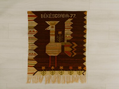 Traditional swedish tapestry, Eva Nemeth wall hanging from 70s, Handwoven, wool