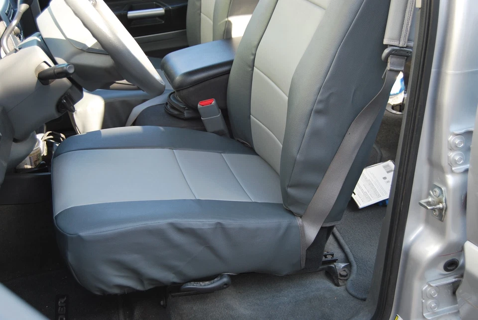 PARA MITSUBISHI RAIDER 2006-2009 IGGEE S. CUERO AJUSTE PERSONALIZADO 2 FUNDAS ASIENTO DELANTERO Foto 2 de 4