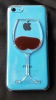Red Wine Hard Back Clear Transparent Cover Gift Phone Case For iPhone 5c