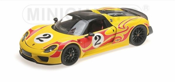 Minichamps 110062446 Porsche 918 Spyder Gelb – 2013 – 1:18 - Neu Ovp-image