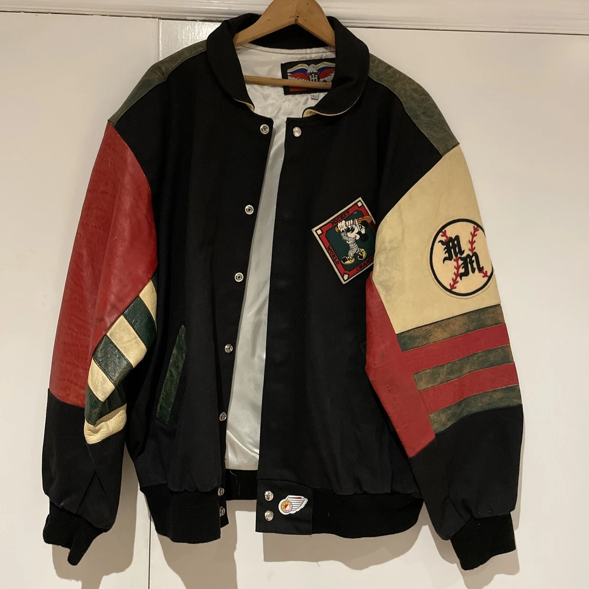 Jeff Hamilton Mickey Mouse World Champs Leather Jacket Vintage. Minimal  wear. | eBay