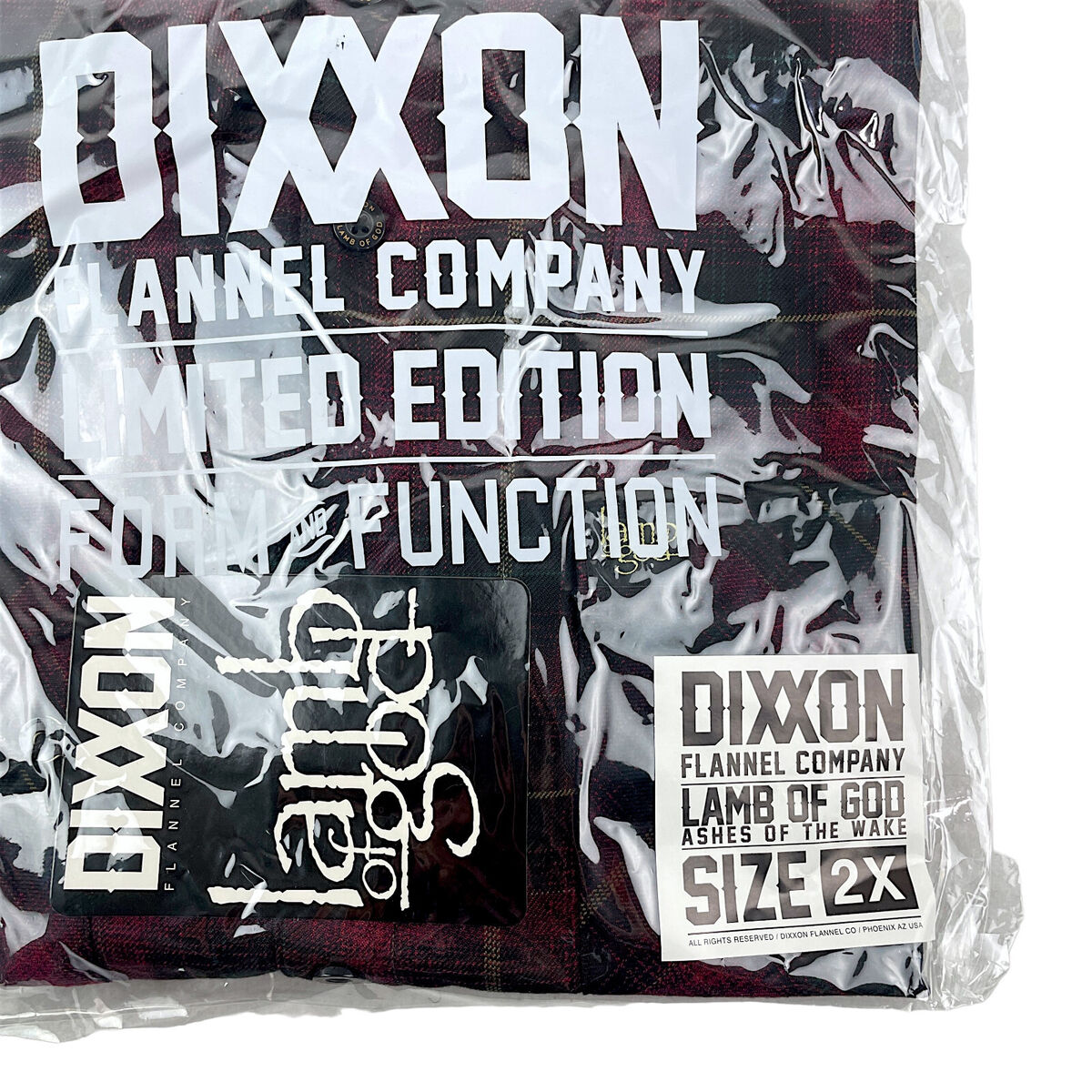 DIXXON Flannel x Lamb of God Ashes of the Wake Men's 2XL XXL DIXXON Flannel x Lamb of God Ashes of the Wake Men's 2XL XXL