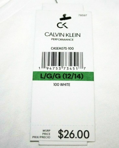 Calvin Klein Performance Youth Girls Foil Logo T-shirt White New NWT Size: S L - Picture 4 of 5