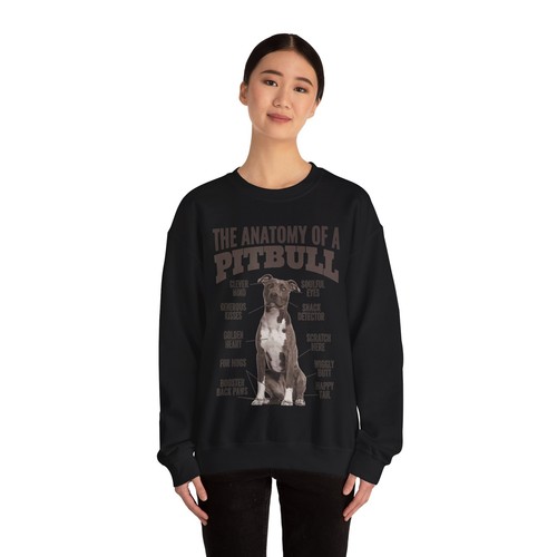 Lustiges Sweatshirt Anatomy of A Pitbull Pitbull Haustierliebhaber Dogdad Dogmom Geschenk - Bild 5 von 33
