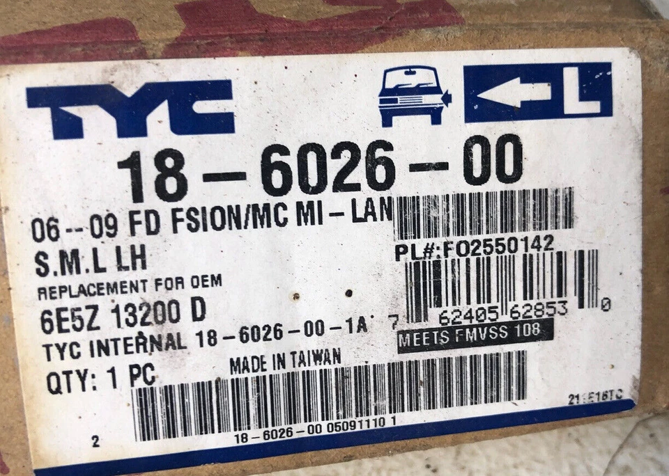 Ford Fusion 2006-09, Mercury Milan LH lámpara de señalización, FO2550142, OER Foto 2 de 4