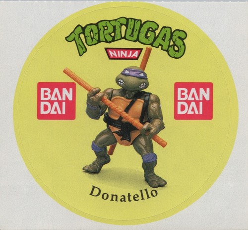 1989 TMNT DONATELLO Sticker 3" (7.5 cm) Diameter Action Figures Promo Spain RARE - Picture 2 of 2