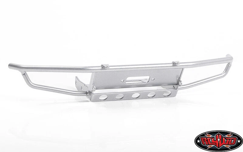 RC4WD VVV-C0929 Guardian Steel Front Winch Bumper Silver w/ Lights : SCX10 II - Image 2 of 4