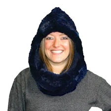 Glacier Wear Rex Rabbit Infinity Hood Scarf-Blue fsf4071