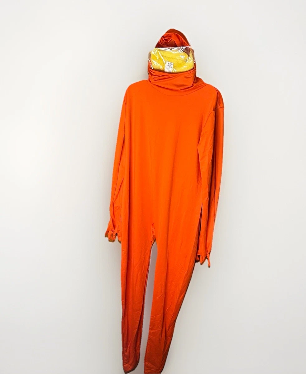 Combinaison Intégrale Orange Halloween Pour Hommes Et Femmes - 180 Cm, Visage Ouvert, Pour Fêtes Déguisées