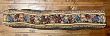Tapestry Door Draft Stopper Weighted Pillow Needlepoint Fruit Design Black Back