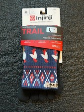Injinji Performance Trail Midweight Crew Toesocks Socks M Arctic Padded Cushion