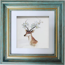 Picture Frame 5X5 Blue Square Photo Frame Desktop Display Mount on the Wall. Fro