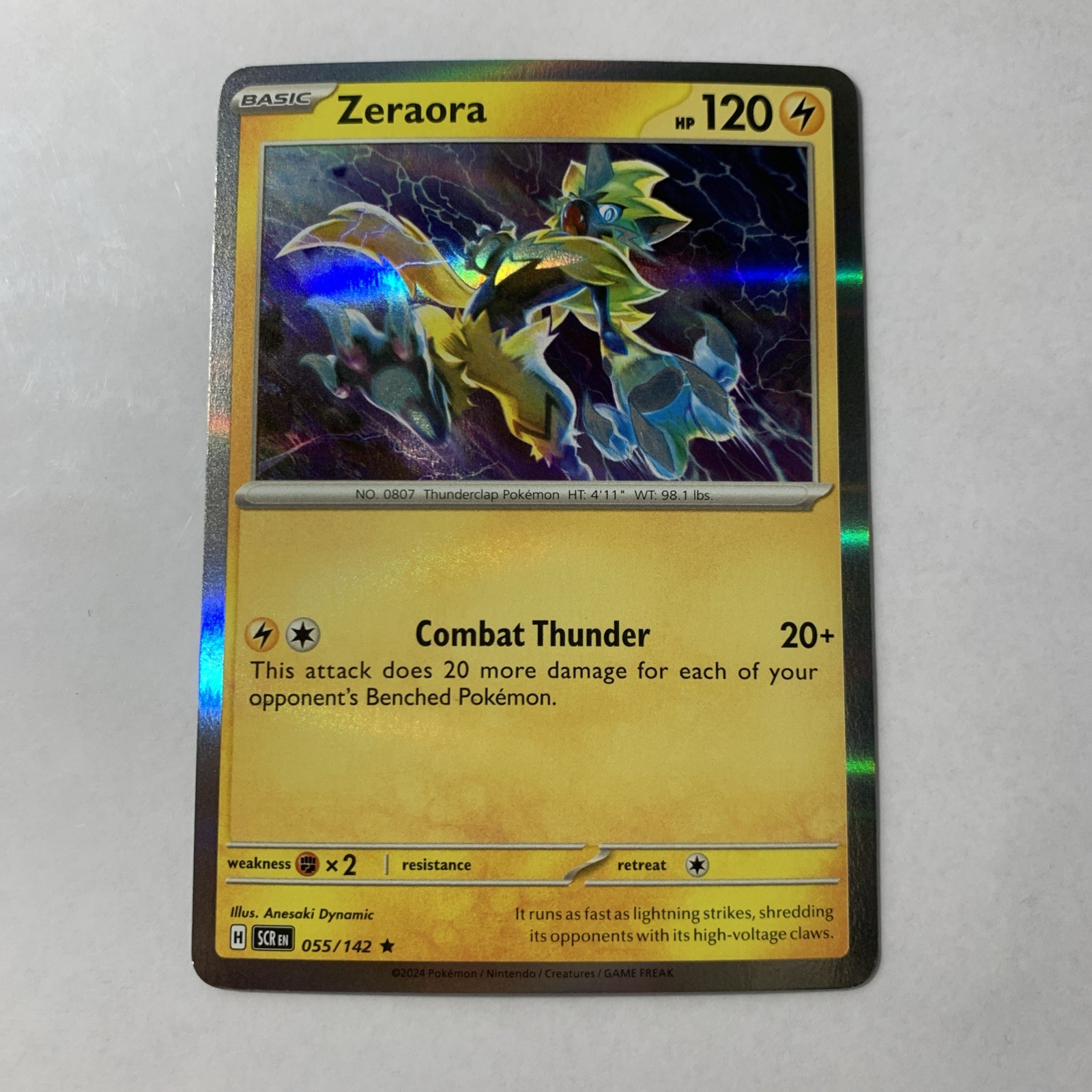 Zeraora 55/142 Rare Holo Stellar Crown Pokemon