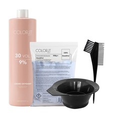 COLOR.IT Blondierung Set 500g + Entwickler 9% Creme 1000ml + Pinsel + Schale