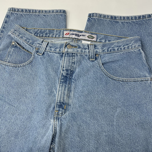 Vintage Anchor Baggy Men’s Jeans 38x30 Blue Wide Leg Skate 90s Y2K Hip Hop