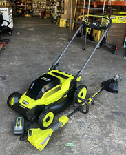 RYOBI 40V HP Brushless 20 in. Cordless Battery Push Lawn Mower + weedeater