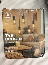 4 Pk LED 4W Edison Light Bulbs Antique LED Filament Bulbs 40W Equivalent 2700K