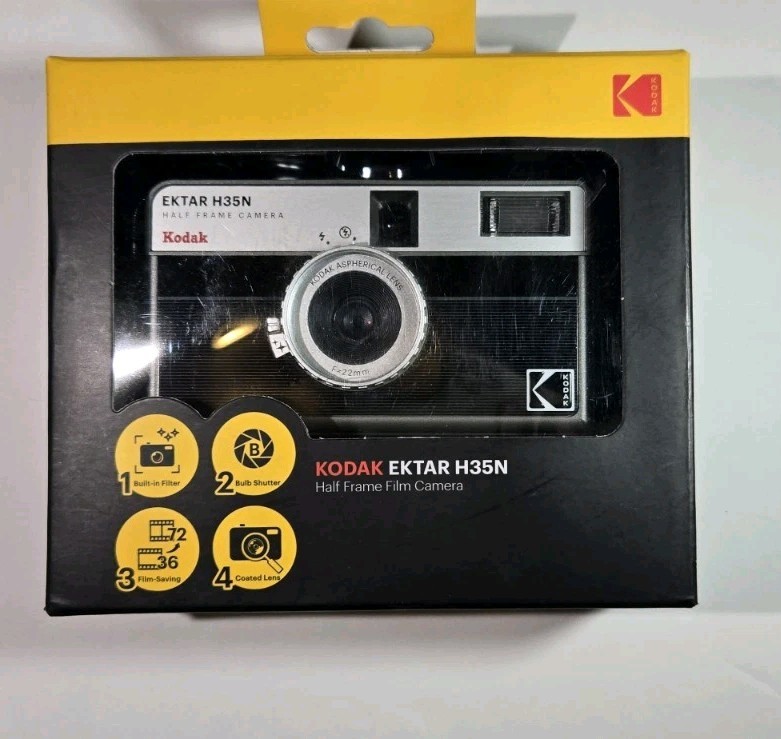 Kodak Ektar H35N Half Frame 35mm Film Camera Fixed Focus Built-In Flash