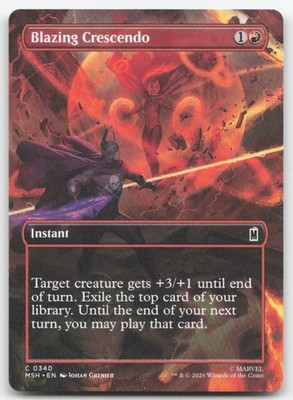 Blazing Crescendo (BORDERLESS) 340 MSH Marvel Super Heroes Magic MTG NM