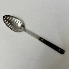 Maid Of Honor Stainless Slotted Serving Spoon 11 1/2” Rivet Handle VINTAGE