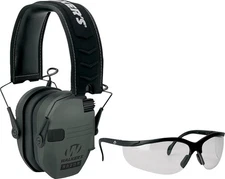 Walker's Razor Slim Electronic Muffs & Glasses Combo Kit For Head NRR23dB