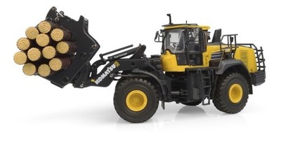 Komatsu WA475-10 Radlader mit Holzgreifer Modell von Universal Hobbies 1:50