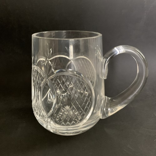 Vtg Waterford Crystal Pineapple Hospitality Beer Stein Mug Tankard 4.5"