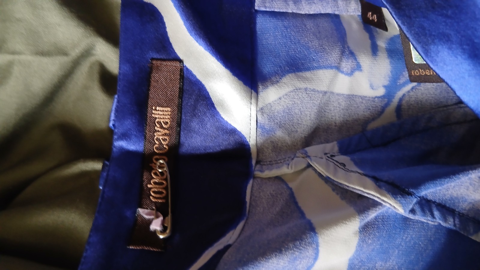Y2k Vintage Rare Roberto Cavalli Gaia Blue Animal Silk Maxi Skirt Runway ss2006 image 9