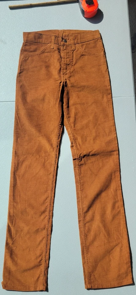 Pantalones de pana vintage años 70 (1976) Levi's 519-1588 28x34 calidad sin existencias EE. UU. Foto 2 de 4
