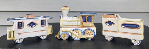 Vintage Louisville Steinzeug Lokomotive Zug 3er Set
