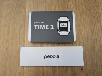 Pebble Time 2 Silver/Grey smartwatch, 22mm Silicone Strap Grey/Silver NEW IN BOX