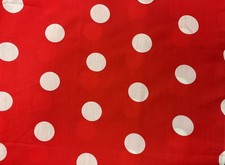 1 3/4 Yds. Red With White Polka Dots 100 Cotton