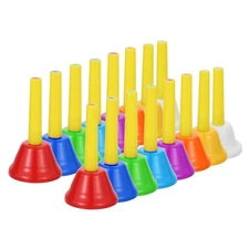 2 Set Hand Bells Set 8 Note Musical Bells Diatonic Bells, Yellow/Mixed Colors