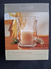 HomeTrends Optical Glass Hurricane Candle Holder Clear Cylinder 6 in for Pillar