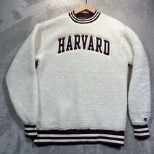Harvard University Champion Men's Small Teddy Sherpa Sweatshirt Ivory