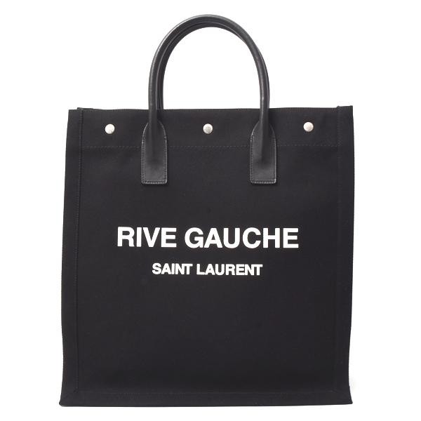 ys37 Saint Laurent borsa uomo livgauche tote tote tela a mano nera 632539 usata