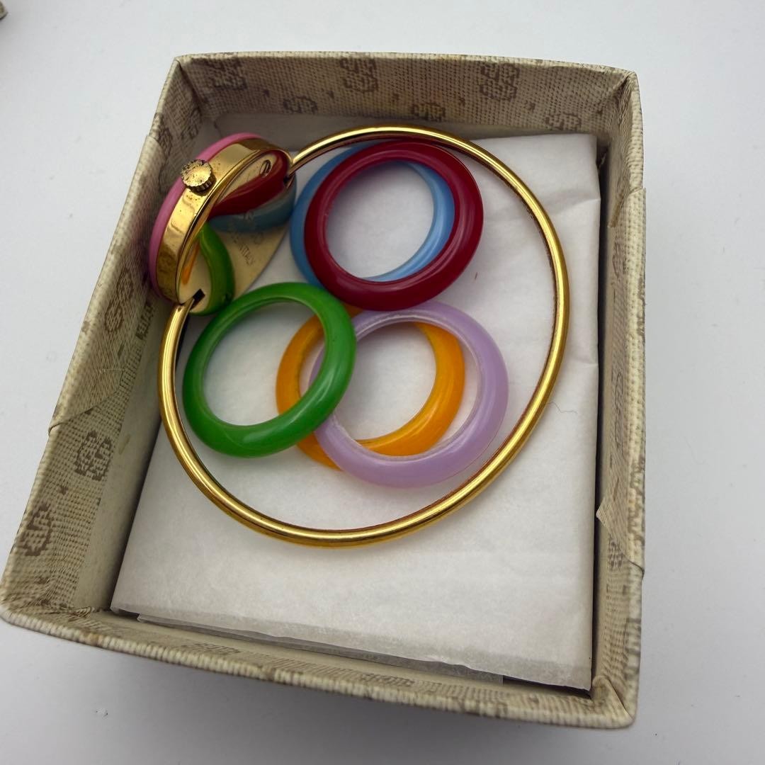 GUCCI Watch Changeable Bezel 1100L Gold Band White Dial Auth Women's Accessory image 2