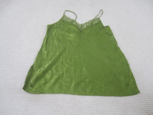 Metro 7 Camisole Womens 18W/20W Green Lace Sequin Satin Spaghetti Strap Plus