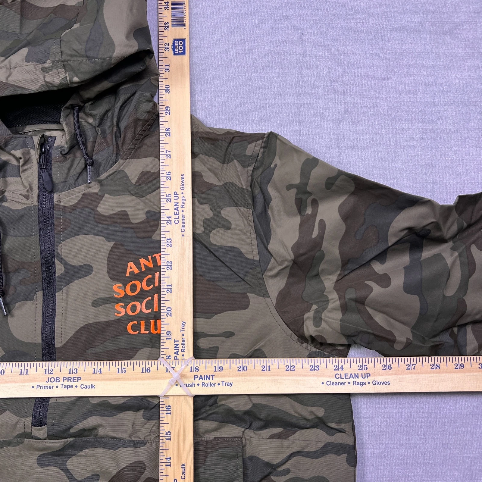 Anti Social Social Club Mens Green Orange Logo Camo Anorak Jacket Size XL - product detail image 7