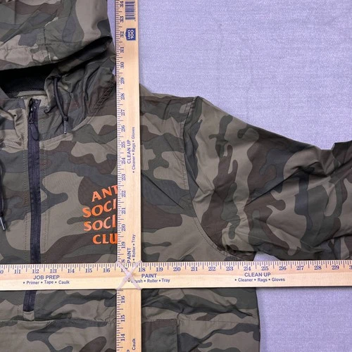 Anti Social Social Club Mens Green Orange Logo Camo Anorak Jacket Size XL image 7