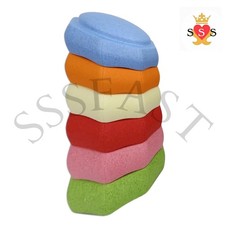 Image of 6PCS Stackable Stepping Stones, Non-Slip Kids Balance Stones Rainbow EACH