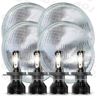 4PCS For Chevrolet K20 Pickup 1960-1961 5.75'' 5-3/4 LED Headlights Hi-Lo Beam