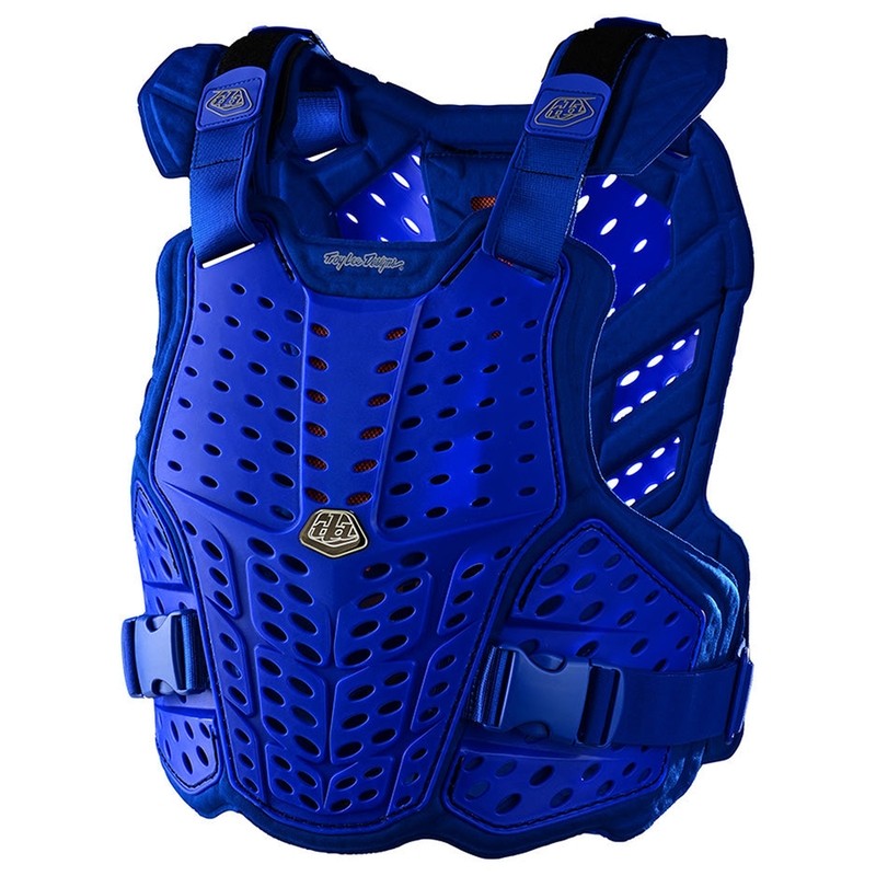 Protège-pierre Troy Lee Designs Rockfight bleu pour éviter les blessures au torse en cross
