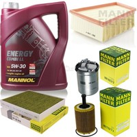 Mann Inspektionspaket 5L Mannol Energy Combi Ll 5W-30 FüR Vw Polo 1.4 Tdi Fox