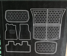 Otrifowd Floor Mats Full Set Tesla Model-Y5-Seater,FloorMats3Pcs,Trunklines-3Pcs