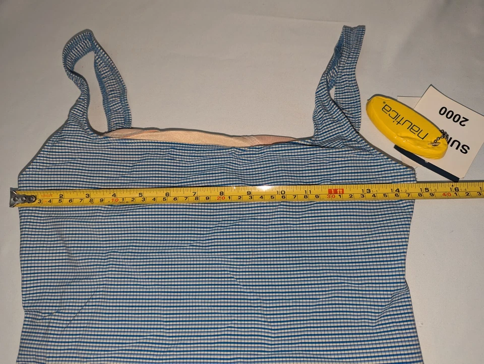 Tankini de natación Nautica 8 vintage con estante de sujetador e parte inferior a rayas blanco azul nuevo con etiquetas Foto 4 de 4